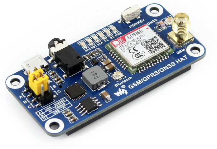 Waveshare GSM/GPRS/GNSS/Bluetooth HAT for Raspberry Pi Waveshare GSM/GPRS/GNSS/Bluetooth HAT for Raspberry Pi